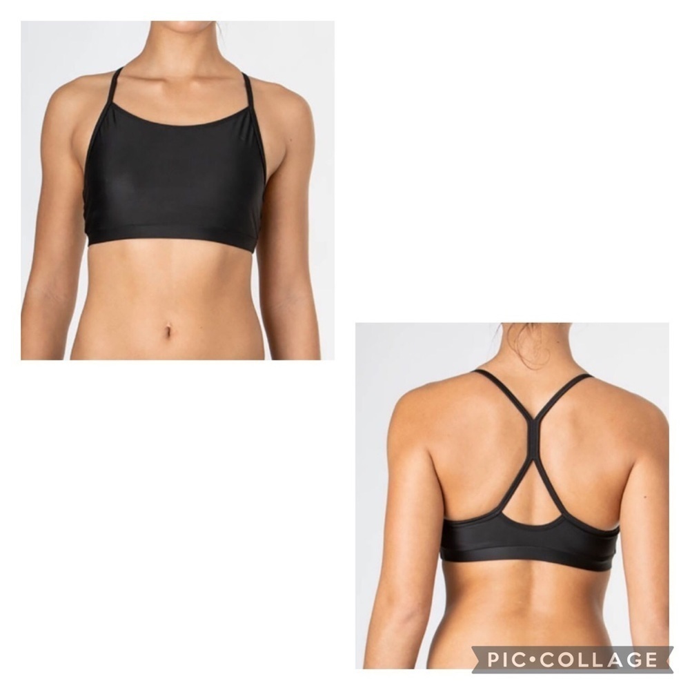 Modibodi Black High Neck Sports Swimsuit Top
